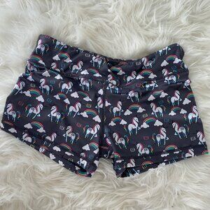 Med Unicorn & Rainbow Patterned Athletic Shorts NWOT size 8